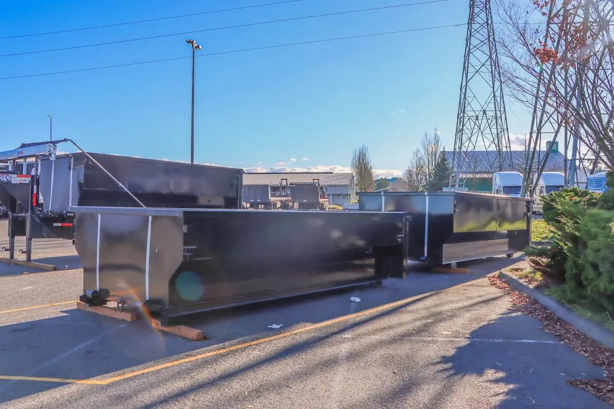 Roll-off dumpster ready for waste disposal at job site for Construction Dumpster Rental in Las Vegas